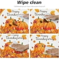 thumbnail image 4 of Thanksgiving Pumpkin Maple Leaf Tablecloths Round Tablecloth Fitted Elastic Table Cover Washable for Kitchen Dining Picnic Party Fit Table 45-50, 4 of 4