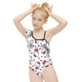 thumbnail image 4 of Hello Kitty Girls One Piece Swimsuits Hawaiian Ruffle Swimwear Beach Bathing Suit Outfits, 4 of 7