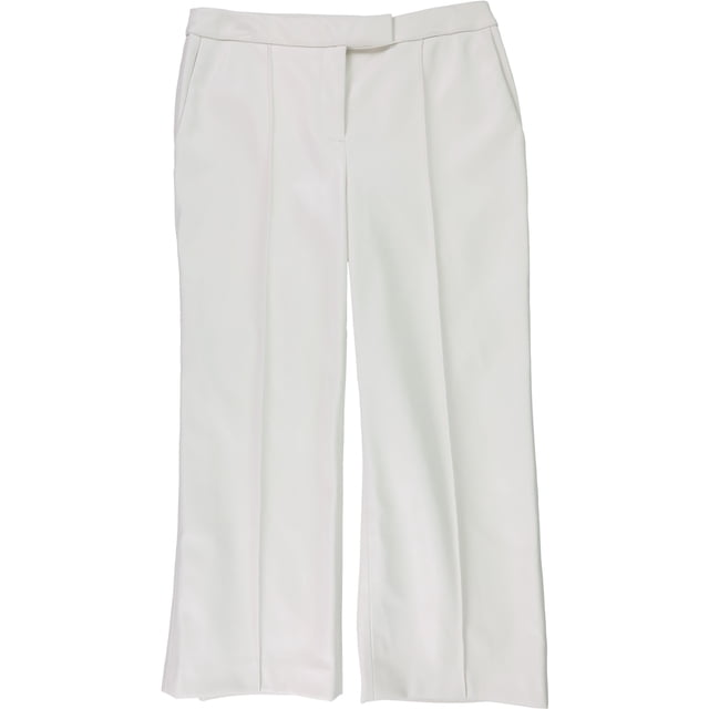 Alfani Womens Faux Leather Straight Leg Casual Pants, antiquewhite, 16