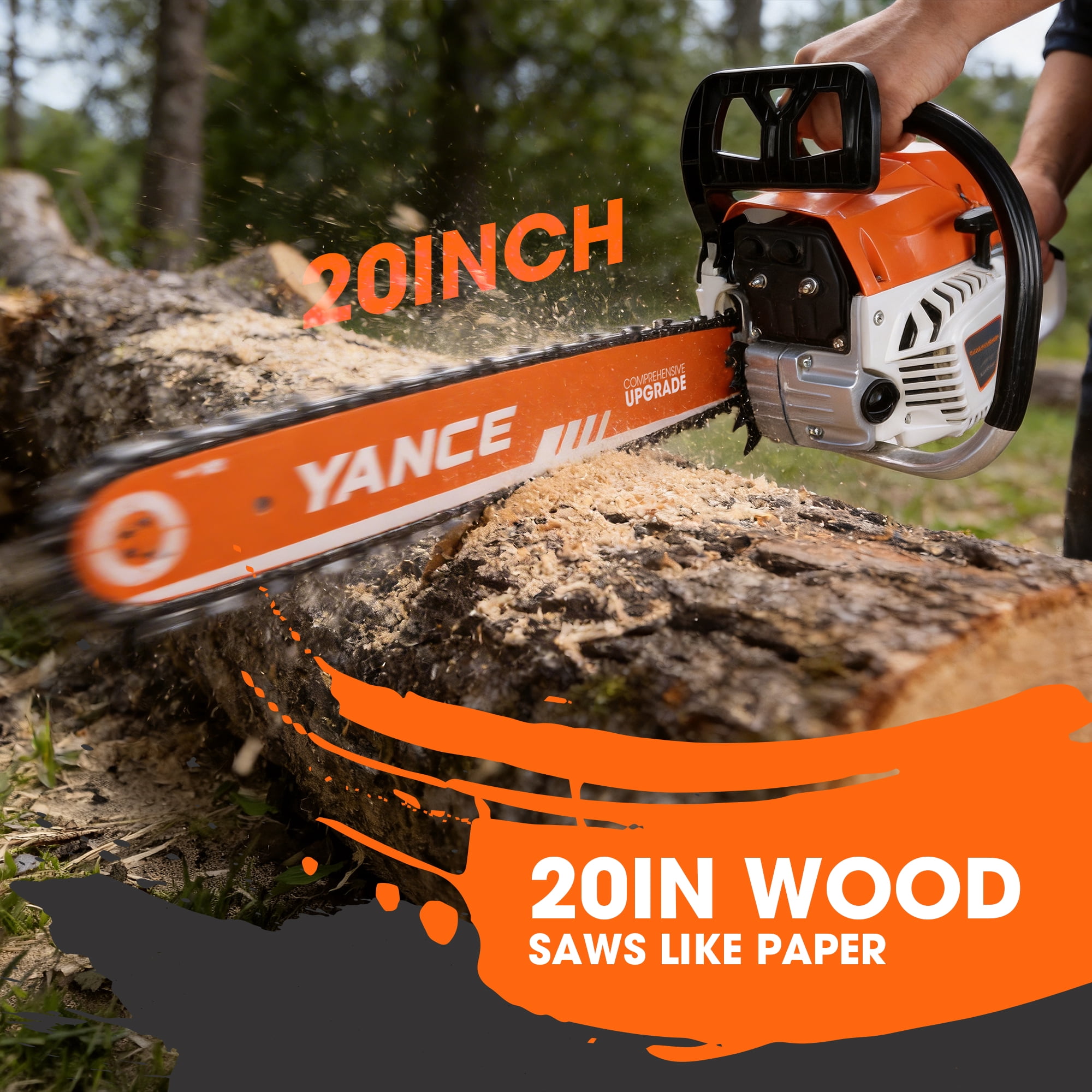Gasoline Chain Saw  60CC 20-inch Saw Chain, Cutting Tool, EfficientWood Cutting, Logging And Ranch, Farm Durable Design, Silent Design Safe To Use,Shockproof Handle