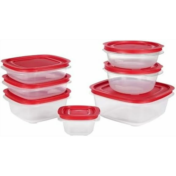 EasyStore Square and Round Containers, 14-Piece Set, Food Storage Containers, Food Storage Containers with Lids