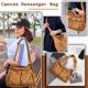thumbnail image 2 of (Marrón) 1 pieza bolso bandolera de lona bolso bandolera grande con múltiples bolsillos bolso de hombro casual bolso bandolera estilo ropa de trabajo unisex hombres y mujeres, 2 of 5