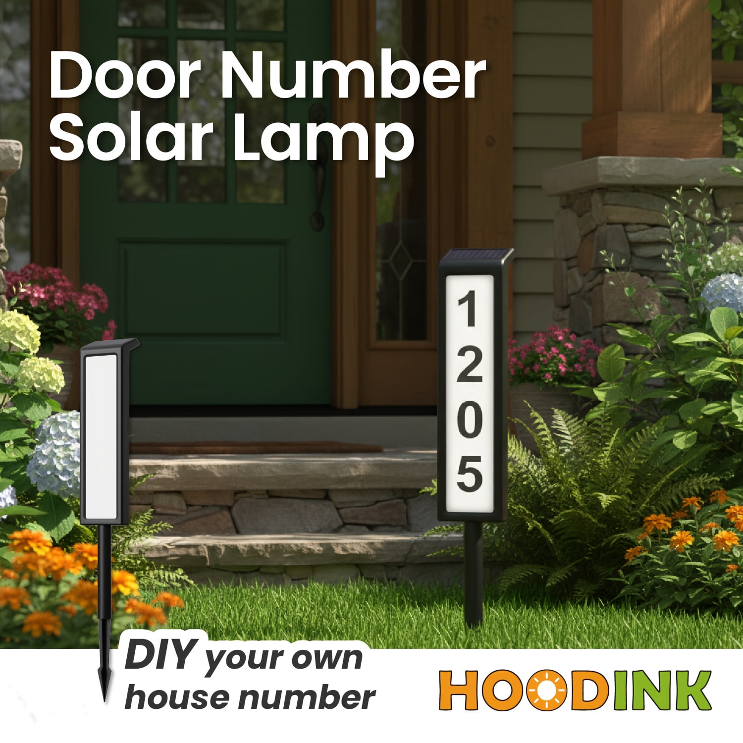 Solar Address Sign, House Numbers for Outside, Lighted Address Plaque Outdoor Waterproof, Illuminated LED Address Number