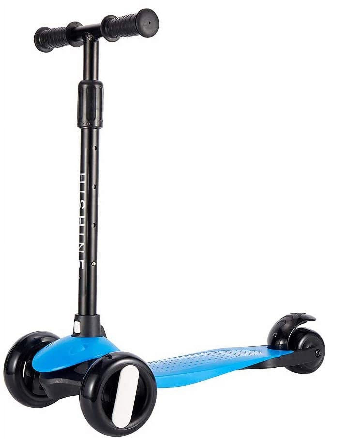 HighTech Mega GlideKick 3-Wheel Foldable Scooter With Lightup Wheels & Extendable T-Bar - Blue
