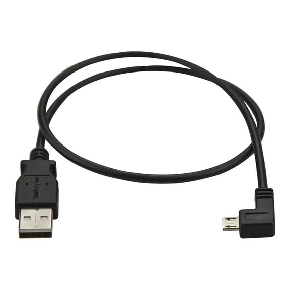 StarTech.com 0.5 m Left Angle Micro USB Cable - Charge and Sync Cable - USB to Micro USB - 24 AWG