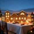 thumbnail image 4 of Christmas Gingerbread Village Magical(2 Gingerbread House Cardboards + 1 String Light),Christmas Gingerbread Village Magic Light-Up Decor,Centerpieces Xmas Decorations For Farmhouse Rustic Table Gift, 4 of 10