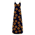 thumbnail image 4 of Leutsin Robe Décontractée à Fleurs pour Femme Aguichant à Rayures Sans Manches Longue Robe Grande Taille, 4 of 5