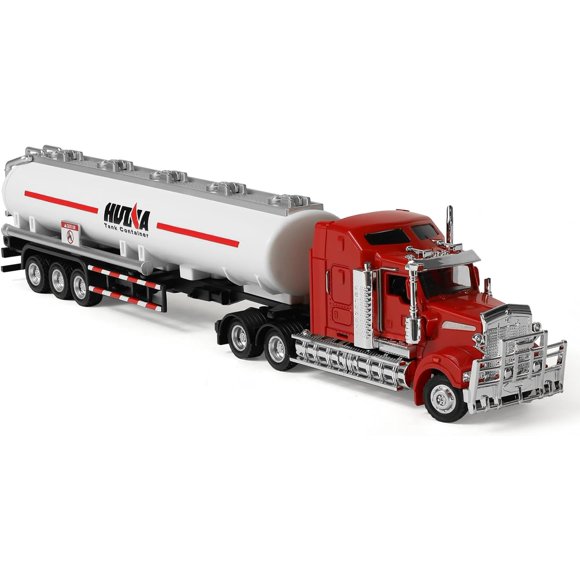 Nuotie Tanker Semi Truck Toy, 1/50 Scale Kenworth W900 Diecast Model Trucks, Alloy Metal Semi Truck and Trailer Gifts for Boys Adult Model Car Collector