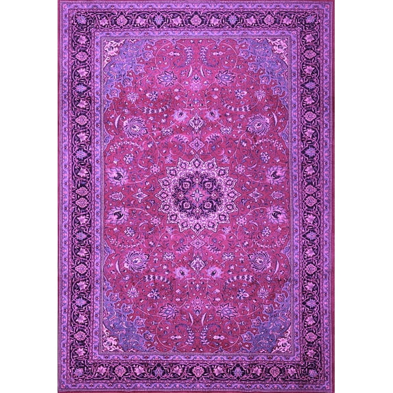 Ahgly Company Indoor Rectangle Persian Purple Traditional Area Rugs, 7' x 10'