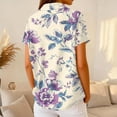 thumbnail image 5 of Womens Plus Size Casual Henley Waffle Knit Button-Up Top Short Sleeve Polo Shirt Hawaiian Shirt, 5 of 5