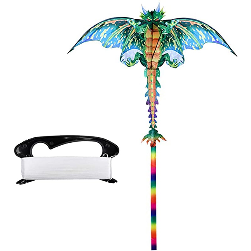 Dragon Kite 3D Pterosaur Single Line With Tail Outdoor Sports Adults Kids ToyFEH 