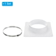 thumbnail image 3 of Unique Bargains Plaque Murale de Raccord de Conduit 6 Pieds pour Évent de Sécheuse, Carrée à Ronde avec Pince pour Refroidissement d'Air et Ventilation, Blanc, 3 of 5