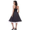 thumbnail image 6 of IBTOM CASTLE Women's Vintage Polka Dot Dress 1950s Halter Retro Cocktail Prom Dress Rockabilly Wedding 50's 60's Party Dress M Black, 6 of 8