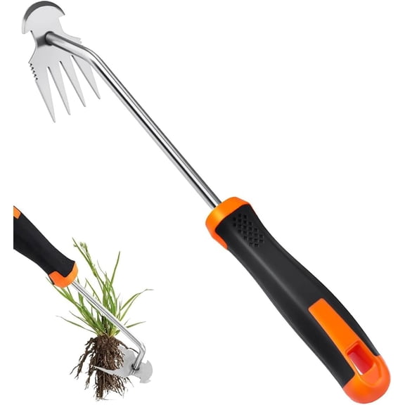 Weed Puller Tool, 2025 New Durable Garden Weed Pulling Tool, Portable Garden Weeder Tool for Vegetable Gardening Backyard Farm Planting & Weeding(Orange)