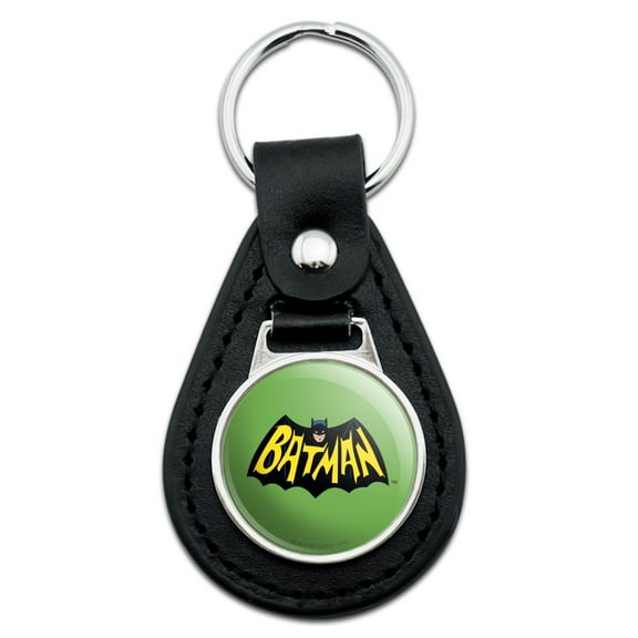 Black Leather Batman Classic TV Series Logo Keychain