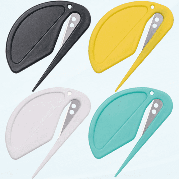 4-Pack Plastic Envelope Openers, Mail Slitters in 4 Colors, Safe and Efficient Letter Opening Tool