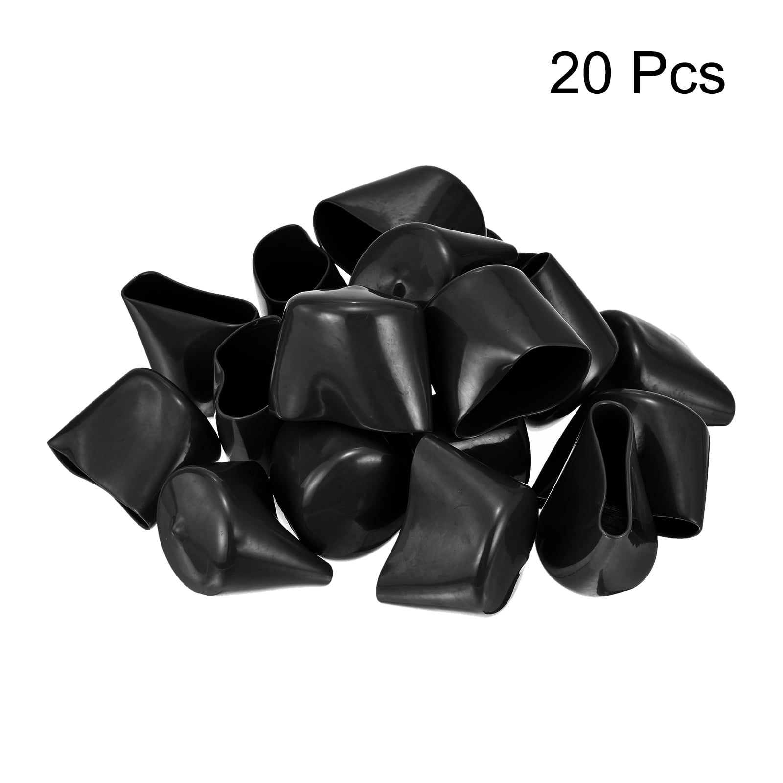 Uxcell 20pcs Round Rubber End Caps 1.73" Black Cover Screw Thread Protectors