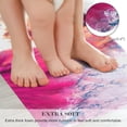 thumbnail image 3 of 2 Pieces Kitchen Rugs, Abstract Anti Fatigue Non Slip Foam Cushioned Fuchsia Rose Coral Art Painting Comfort Indoor Floor Mat Runner Rug Set for Laundry Office Sink Bathroom (17"X48"+17"X24"), 3 of 5