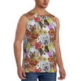 thumbnail image 2 of Fotbe Cute Dogs Puppy Men's Camiseta sin Mangas Estampada para Hombres, Playera Casual para Gimnasio, Entrenamiento, Playa-Large, 2 of 7
