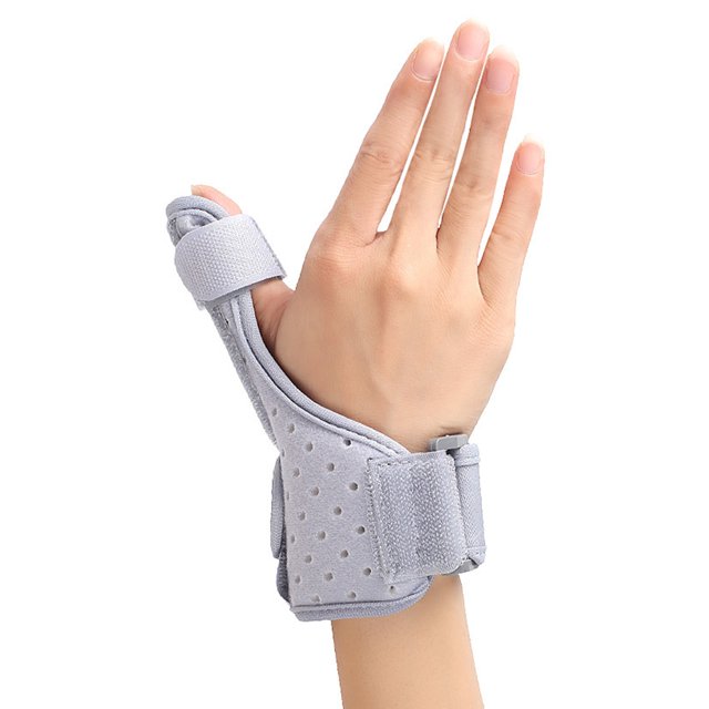 Estabilizador De Férula Para Pulgar Estabilizador de férula para el pulgar con soporte para la muñeca Soporte ajustable para el carpo (gris) Ygjytge Cuidado Belleza