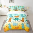 thumbnail image 2 of Homewish Kawaii Dinosaur 7pcs Bedding Comforter Set for Children Teens Girls,Cute Animal Queen Bedding Sets Super Cozy,Cartoon Rainbow Queen Sheet Sets,Super Cozy Room Decor,Reversible, 2 of 8