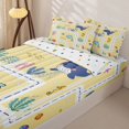 thumbnail image 3 of Manfei Kawaii Dolphin Zipper Twin Comforter Sets with Fitted Sheet and 2 Pillowcases, Sea Underwater World Zipper Bedding Set, Yellow, Polkadot Reversible, 4pcs, 3 of 7