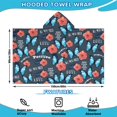 thumbnail image 2 of Pioneer Flower Floral Print Pattern Hooded Bath Towel，60"x35" for Ages 3 To 12 Kids, Quick Dry Lightweight Soft Microfiber Hood Beach Towel Cover Up for Kids, 2 of 7