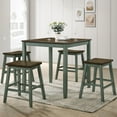 thumbnail image 3 of Hunter Solid Wood 5-Piece Counter Height Dining Set, Antique Green, 3 of 7
