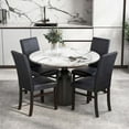 thumbnail image 2 of Costway Upholstered Dining Chairs Set of 4 PU Leather Armless Solid Rubber Wood Legs, 2 of 9