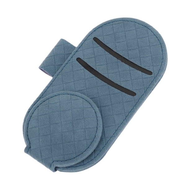 Clip para gafas de sol de automóvil Unique Bargains con soporte magnético universal para visera del sol, ante cuadros/Azul 13x7cm 1 Pcs