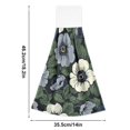 thumbnail image 6 of Yayeee Kitchen Hanging Hand Towels Set of 2 with Loop Bathroom Absorbent Tie Towel, Dark Floral, 6 of 7