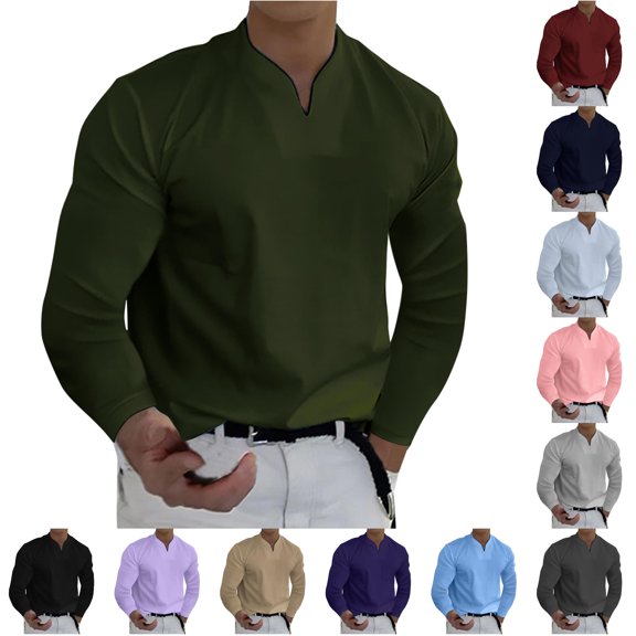 Men T Shirt Lightweight T-Shirts for Men Long Sleeve Green T Shirts for Men