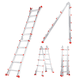 thumbnail image 1 of Escalera Plegable Telescópica De Aluminio 5M Con 10 Peldaños Multipropósito Hasta 150kg Kingsman gris G, 1 of 7
