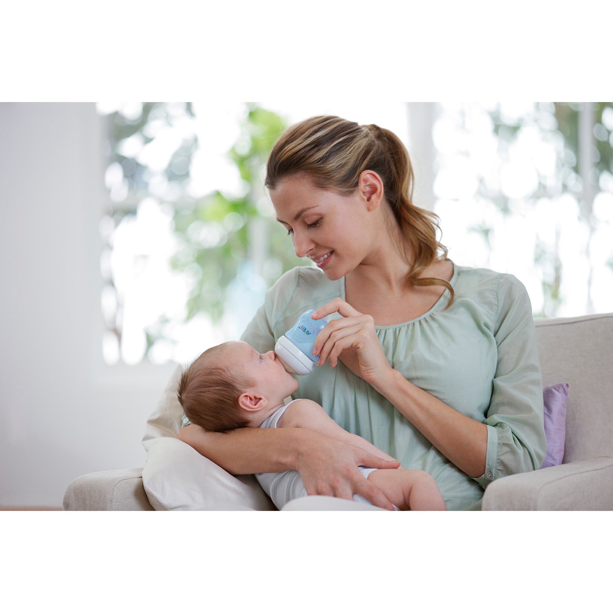 Philips Avent Natural Baby Bottle, Blue, 4oz, 3pk, SCF010/39