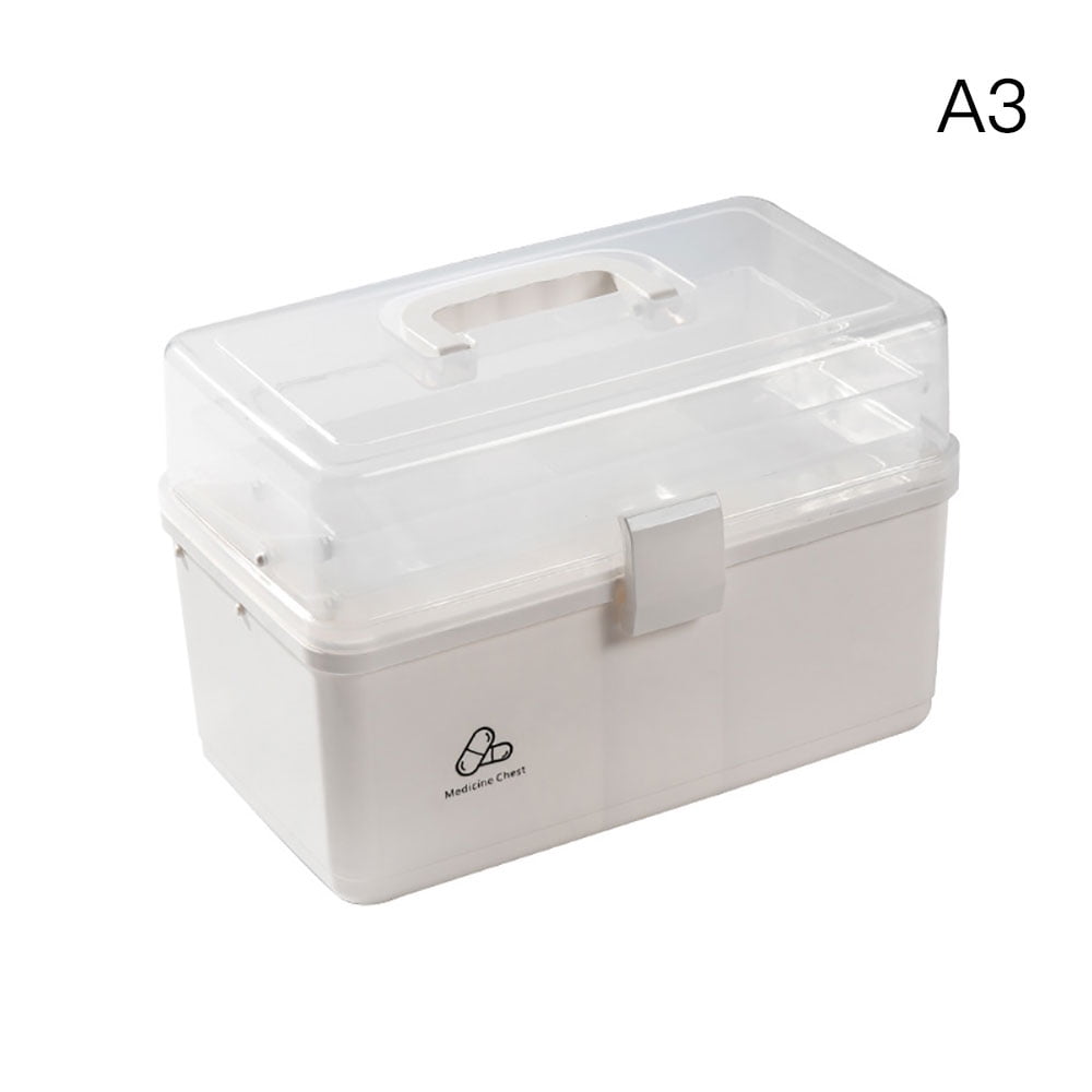 3 Layers Portable Organizer First Aid Kit Plastic Waterproof Medicine