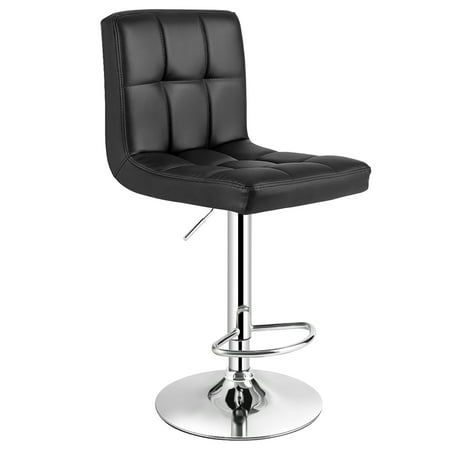 Costway Adjustable Swivel Bar Stool Counter Height Bar Chair PU Leather ...