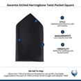thumbnail image 4 of Ascentix Etched Herringbone Twist Pocket Square, 4 of 4