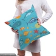 thumbnail image 5 of Ambesonne Sealife Fabric by the Yard Upholstery, Cartoon Fishes Illustration, 2 Yards, Sky Blue Multicolor, 5 of 5