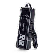 CyberPower M175XUC - 175W Black Power Inverter with 2 AC Outlets, 1 USB-C & 1 USB-A Port, 2.5 ft Cord