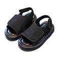 thumbnail image 5 of Viluyesy Boys Spring Summer Casual Shoes Solid Color Fabric Open-Toe Toddler Walking Sandals for Beach & Everyday Wear Black Size 12, 5 of 10