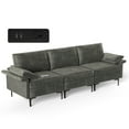 thumbnail image 1 of Costway Modern Modular Fabric 3-Seat Sofa Couch with Socket USB Ports & Metal Legs Grey, 1 of 10