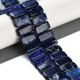 thumbnail image 2 of Natural Imperial Jasper Beads Strands Dyed Rectangle Dark Blue 20.5x10.5x6mm Hole: 1.1mm about 20pcs/strand 8.07 inch(20.5cm), 2 of 5