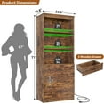 thumbnail image 3 of Aheaplus 23.6" Closet Drawers System, Wood Closet Organizer System with 3 Drawers, Modular Walk-in Closet Storage Unit, Rustic Brown (23.6" L x 13.8" W x 71" H), 3 of 14