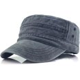 thumbnail image 2 of Gorra militar Vintage Cadete Ejército Gorras Algodón lavado Tapa plana Gorra de béisbol Sombrero para hombres y mujeres, 2 of 4