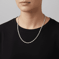 thumbnail image 2 of Zuwelria Men's Silver 3mm Chain Over Stainless Steel Silver Rope Chain Necklace for Womens with Lobster Claw Clasp 21 Inch, 2 of 7