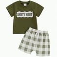 thumbnail image 4 of Xudanell 10 Years Old Boy Clothing Sets Baby Summer Plaid Toddler Shorts Set Matching Outfit Embroidered T Shirt Summer Outfits 9-12 Months Brown, 4 of 4