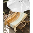 thumbnail image 3 of Outdoor Tablecloth with Umbrella Hole, Yellow Brown Spillproof Waterproof Outdoor Table Cover, Gradient Wave Stripes Modern Geometric Patio Tablecloths for Party Picnic Camping, Rectangle 60"x120", 3 of 9