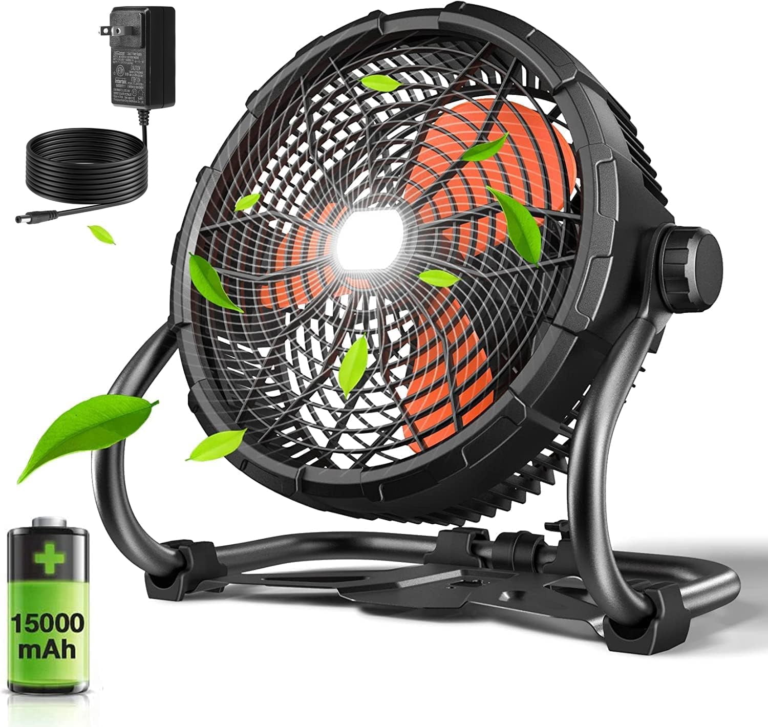 Rovtop 12" 3-Speed High Velocity Rechargeable Floor Fan