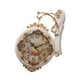 thumbnail image 3 of Reloj de pared de doble cara, decorativo, redondo, silencioso, funciona con pilas, estilo rústico. Blanco, 3 of 9