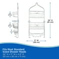 thumbnail image 7 of Kenney® Rust-Resistant Heavy Duty 3-Tier Large Hanging Shower Caddy with Suction Cups and Four Razor Holders, Chrome, 7 of 7